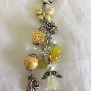 Angel and Baby Footprint bag charm